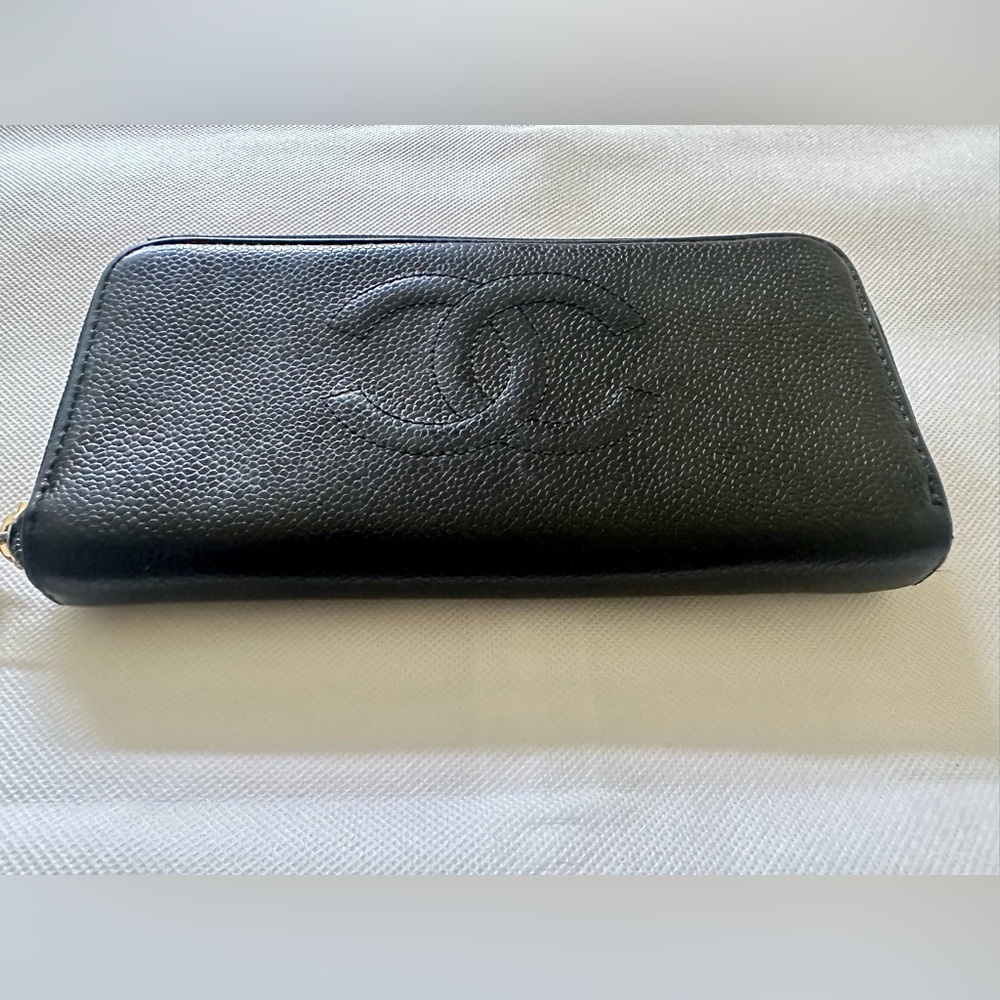 Chanel Caviar Zip Around Wallet